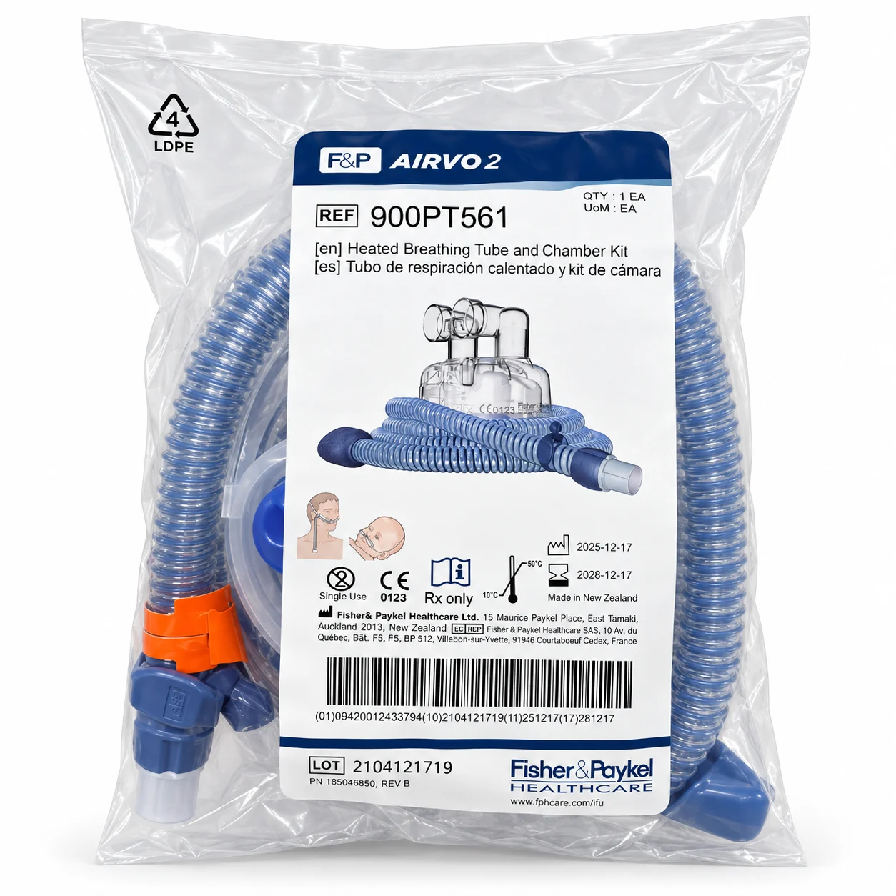 Tubo de Respiración Calentado y Kit de Cámara AIRVO 2 (900PT561) — XY-AV2TK imagen 1